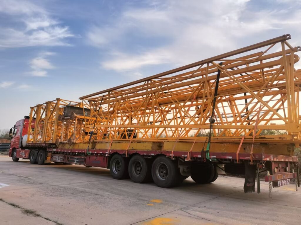 tower crane loading for overseas shipment